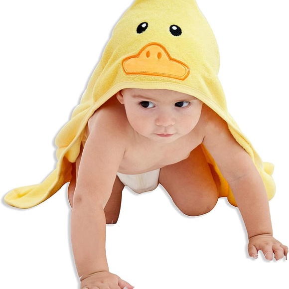 HipHop Panda Baby Hooded Towel - Yellow Duck, 30 x 40 - Picture 1 of 7